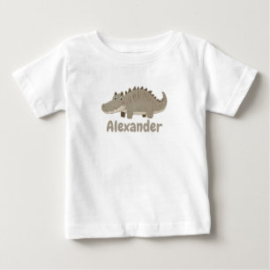 T-shirt Pour Bébé Nom de crocodile mignon personnalisable