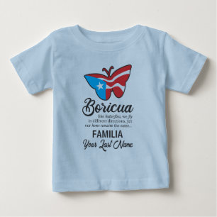 T-shirt Pour Bébé Nom de famille Porto Rico - Citation de papillon