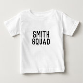 T-shirt Pour Bébé Nom de famille Squad | Moderne Élégant Tendance (Devant)