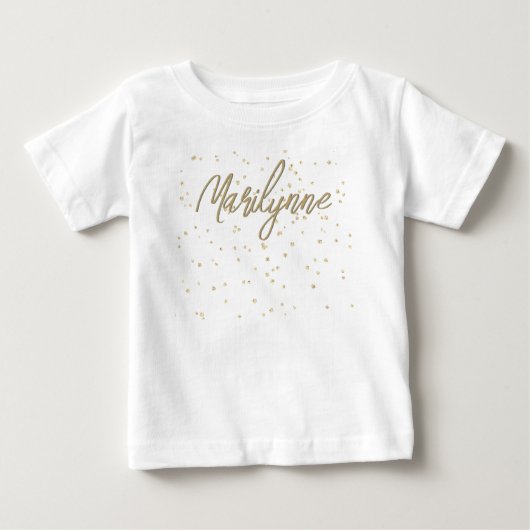 T-shirt Pour Bébé Nom de la Parties scintillant d'or de l'anniversai (Devant)