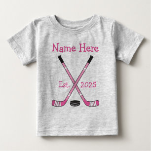 T-shirt Pour Bébé Nom de la petite fille de hockey personnalisée Ann