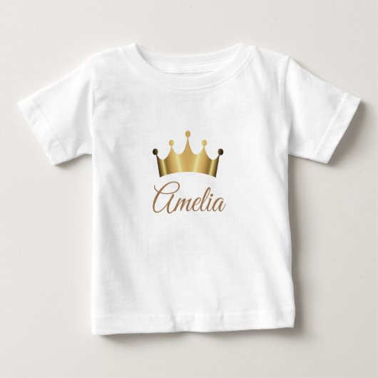 T-shirt Pour Bébé Nom de la princesse Gold Crown (Devant)