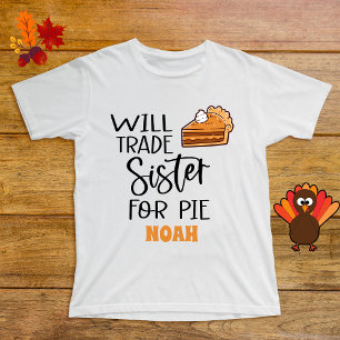 T-shirt Pour Bébé Nom de tarte de Thanksgiving de sœur drôle