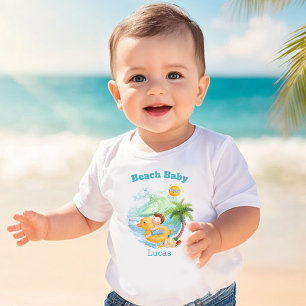 T-shirt Pour Bébé Nom de vacances d'été mignon Bébé garçon de plage