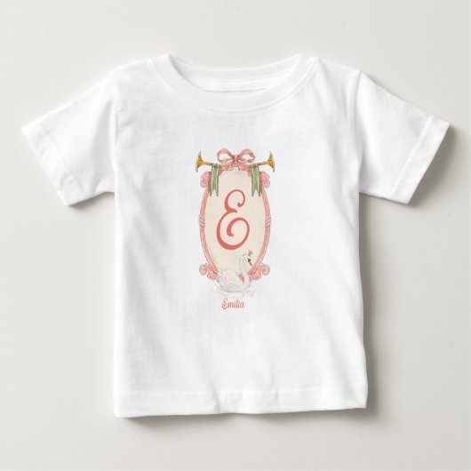 T-shirt Pour Bébé Nom du bébé - Princesse Swan (Devant)