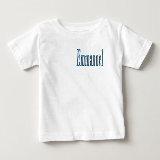 T-shirt Pour Bébé Nom Emmanuel Bleu, (Devant)