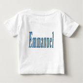 T-shirt Pour Bébé Nom Emmanuel Bleu, (Dos)