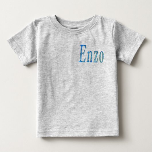 T-shirt Pour Bébé Nom Enzo Étoilé Bleu (Devant)