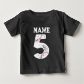T-shirt Pour Bébé Nom et numéro 5 Baseball, Baseball Team (Devant)