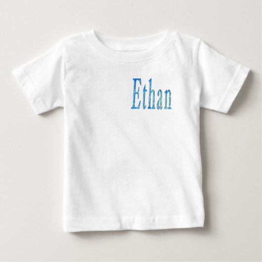T-shirt Pour Bébé Nom Ethan étoilé bleu (Devant)