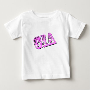 T-shirt Pour Bébé Nom Gia en rose dimensionnel