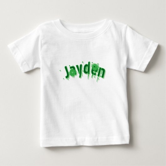 T-shirt Pour Bébé Nom Jayden Vert, (Devant)
