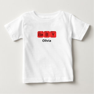 T-shirt Pour Bébé Nom modifiable de l'élément de table périodique du