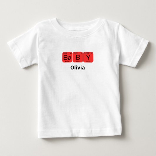 T-shirt Pour Bébé Nom modifiable de l'élément de table périodique du (Devant)