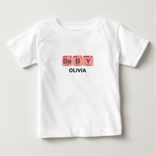 T-shirt Pour Bébé Nom modifiable de l'élément de table périodique du