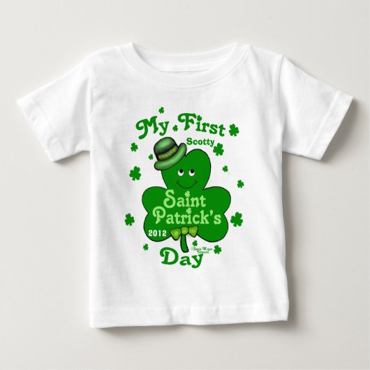 T-shirt Pour Bébé Nom personnalisé Baby Boy's First St. Patrick's Da (Devant)