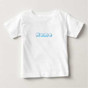 T-shirt Pour Bébé Nom personnalisé bleu clair texte mignon bébé T