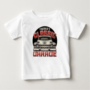T-shirt Pour Bébé NOM Personnalisé Classic Car Garage Custom Shop
