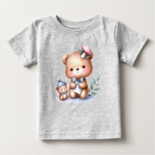 T-shirt Pour Bébé Nom personnalisé Cute Teddy Bear Animal Art