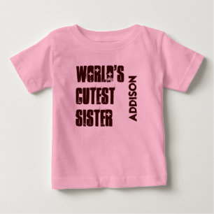 T-shirt Pour Bébé Nom personnalisé de la SOEUR la plus fine du monde
