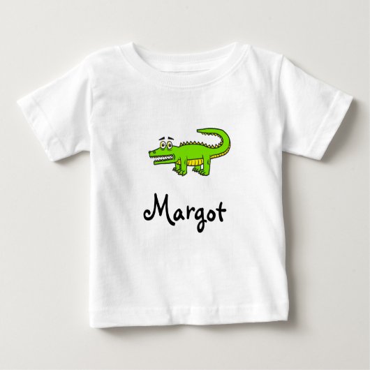 T-shirt Pour Bébé Nom personnalisé du bébé alligator (Devant)