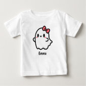 T-shirt Pour Bébé Nom personnalisé du fantôme mignon Halloween (Devant)
