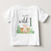 T-shirt Pour Bébé Nom personnalisé Fille Rose Une Sauvageonne Animau (Dos)