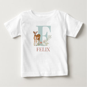 T-shirt Pour Bébé Nom personnalisé Lettre initiale F
