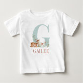 T-shirt Pour Bébé Nom personnalisé Lettre initiale G (Devant)