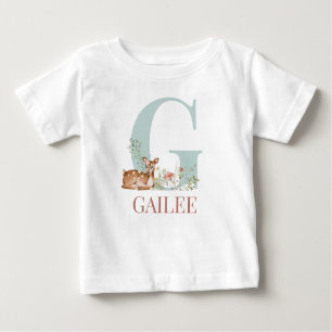 T-shirt Pour Bébé Nom personnalisé Lettre initiale G