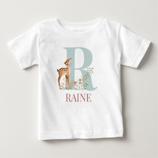 T-shirt Pour Bébé Nom personnalisé Lettre initiale R (Devant)