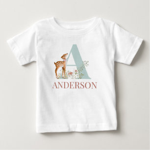 T-shirt Pour Bébé Nom personnalisé Lettre initiale Un T-shirt bébé