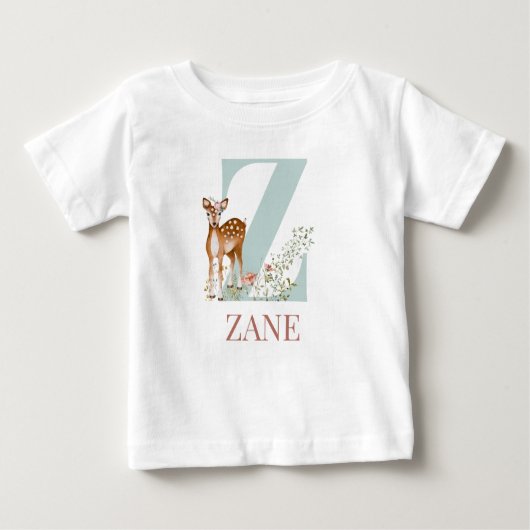 T-shirt Pour Bébé Nom personnalisé Lettre initiale Z (Devant)