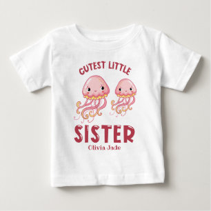T-shirt Pour Bébé Nom personnalisé Little Sister