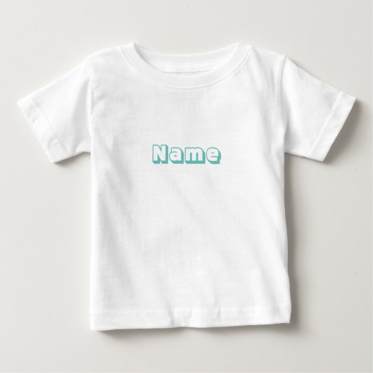 T-shirt Pour Bébé Nom personnalisé Texte turquoise mignon (Devant)
