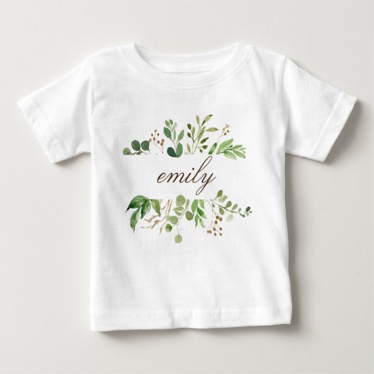 T-shirt Pour Bébé Nom personnalisé vert bébé (Devant)