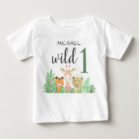 Nom personnalisé Wild One Jungle Animaux Végétatio