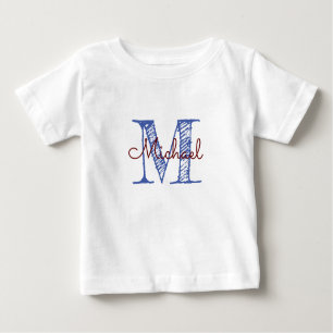T-shirt Pour Bébé Nom Sketted Personnalisé Monogram Baby Boy