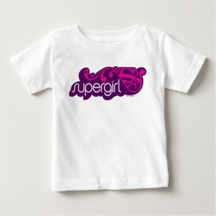T-shirt Pour Bébé Nom Super Supergirl et Bouclier S