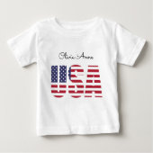 T-shirt Pour Bébé Nom USA, Nouveau-né à 24mos Fine Jersey (Devant)