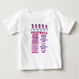 T-shirt Pour Bébé Noms de footballeuses multilingues pour fans de sp