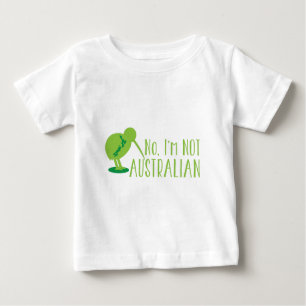 T-shirt Pour Bébé Non, je ne suis pas AUSTRALIEN (avec l'oiseau et