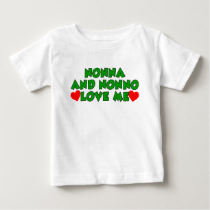 T-shirt Pour Bébé Nonna et Nonno m'aiment