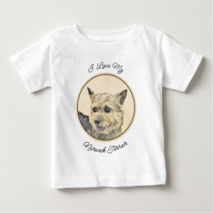 T-shirt Pour Bébé Norwich Terrier Peinture - Cute Original Chien Art