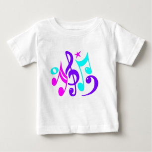T-shirt Pour Bébé Notes musicales colorées