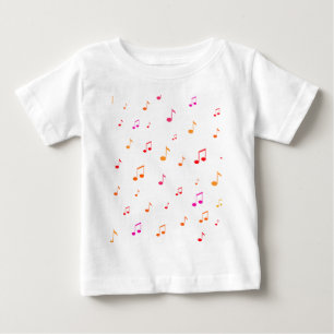 T-shirt Pour Bébé Notes Musicales Colorées :