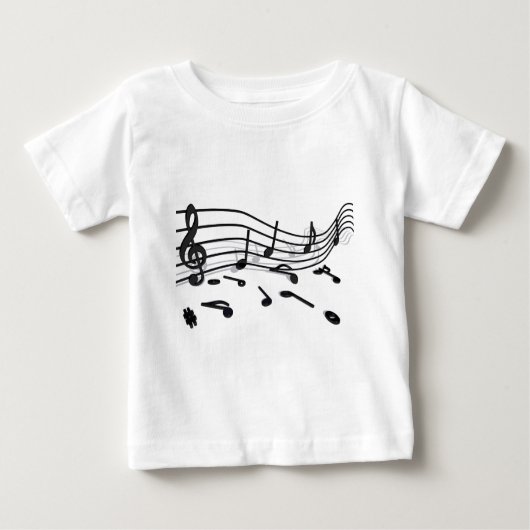 T-shirt Pour Bébé Notes, musique (Devant)