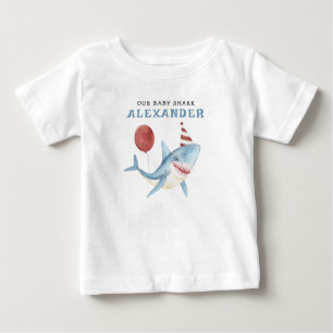 T-shirt Pour Bébé Notre Bébé Requin 1er Anniversaire sous la mer