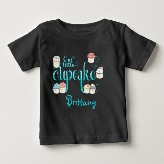 T-shirt Pour Bébé Notre 'Lil Cupcake, Cupcake bébé personnalisé (Devant)