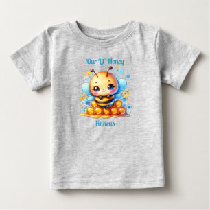 T-shirt Pour Bébé Notre Lil' Honey Miel abeille thème Personnalisé